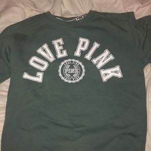 pink pull over sweatshirt